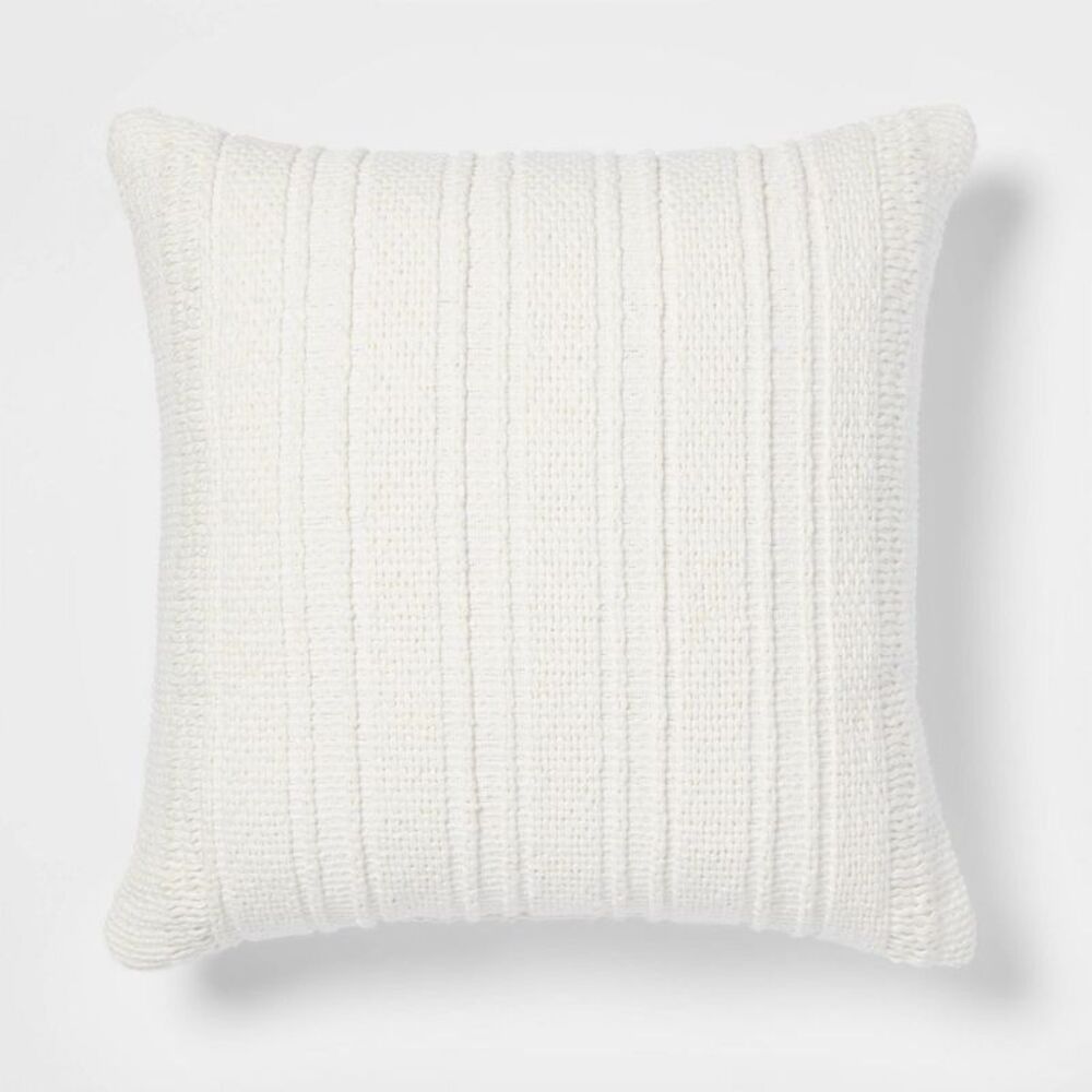 Threshold - Oversized Textural Woven Square Throw Pillow Cream Cream